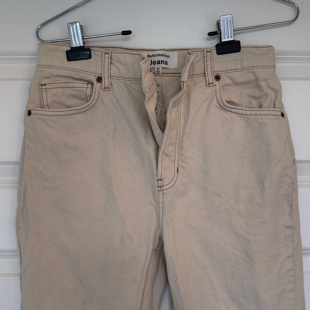 Reformation Beige / Stone White Jeans